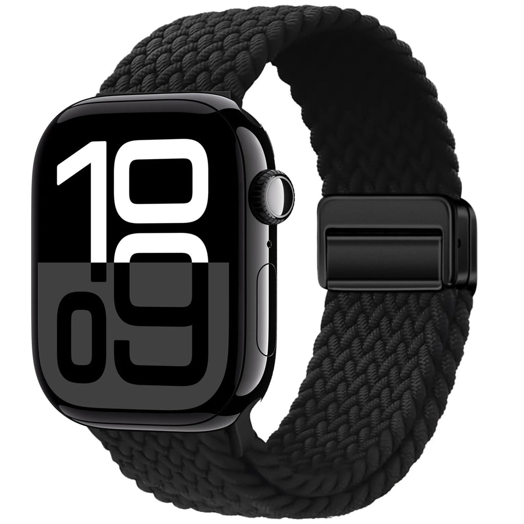 Braided Band For Apple Watch Strap 44mm 40mm 45mm 46mm 49mm 41mm 38 Magnetic Nylon Bracelet iWatch series se 7 6 8 9 10 Ultra 2