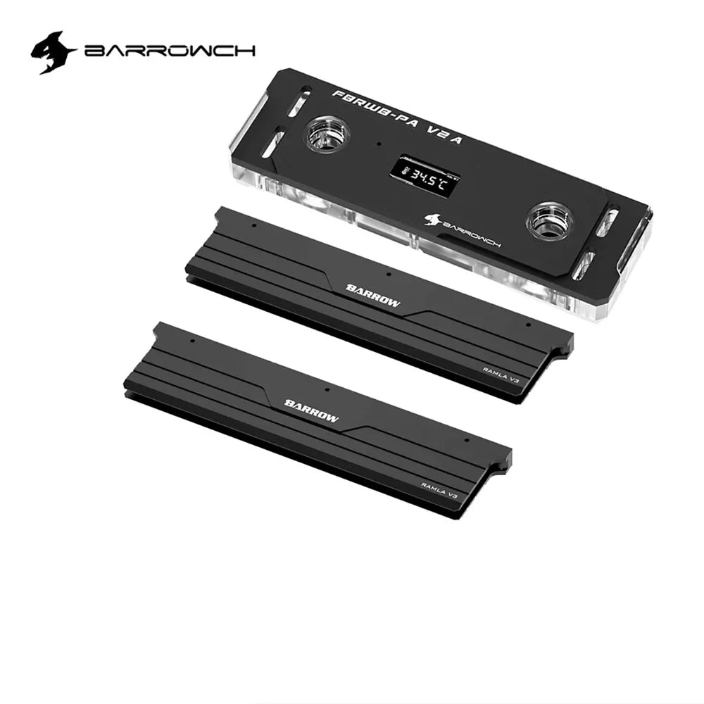 Barrowch DDR5/DDR4 Water cooler memory block memory water cooling block With TFT Digital Display 5v ARGB 3pin Lighting