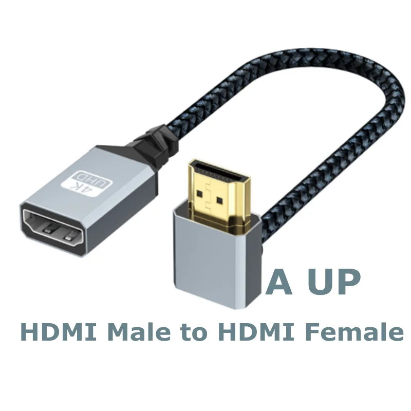 4K60Hz HDMI-Compatible Male To Female Extension Cable Micro/Mini HDMI-Compatible adapter Extender Wire Cord left/right/up/down