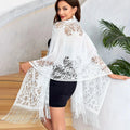 1PCS New Spring Summer Pure Color Lace Openwork Fringe Long Scarf Shawl Sunscreen Scarf Headscarf for Women