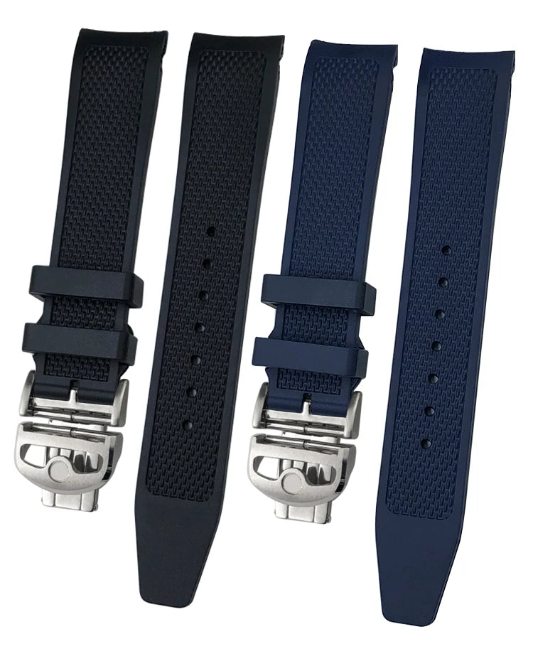 19mm 20mm Curved Rubber Silicone Watchband Fit for IWC Big Pilot Portofino Mark Black Blue Bracelets Diver Sports Watch Strap