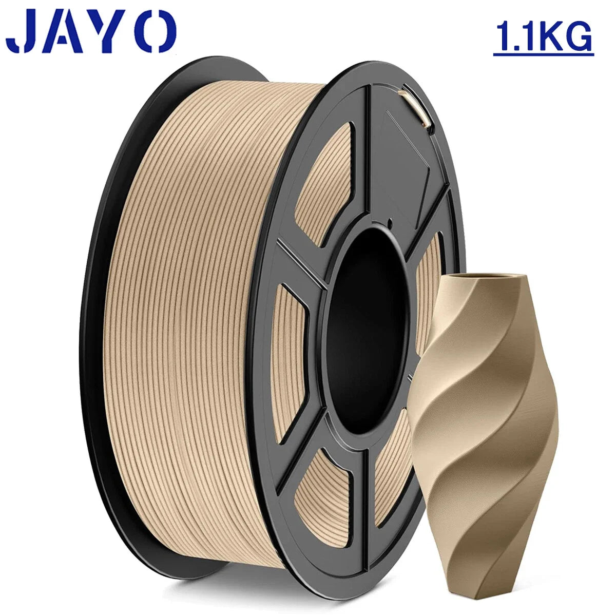 JAYO 3D Wood PLA Printer Filament 1.75mm  1.1KG 15% Real Wood Fibers Dimensional Accuracy +/- 0.02mm Fits Most FDM 3D Printers