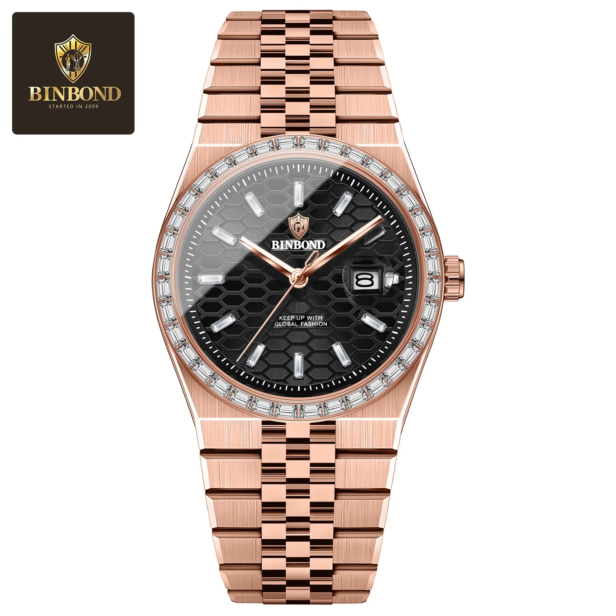 BINBOND New Men's Quartz Watch Classic Style Waterproof Luminous Date Display Stainless Steel Wristwatch For Male Relojes Hombre