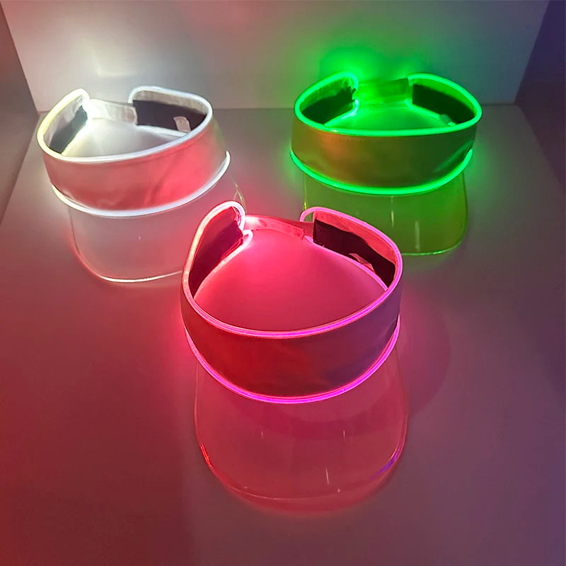 Glowing Summer Sunshade Cap Holidays Outdoor Hiking Running Sports LED Hat NightClub Rave Party Luminous Accessories Travel Hats