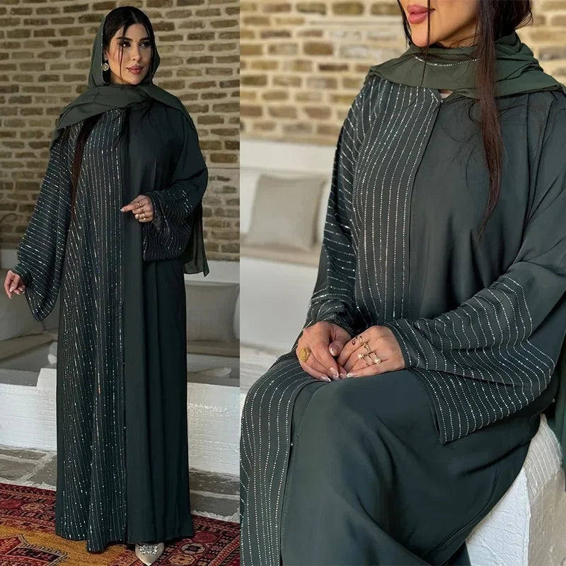 Eid Abaya Women Cardigan Dress Dubai Kaftan Muslim Caftan Long Robe Jalabiya Ramadan Morocco Islam 2025 Vestidos Largos