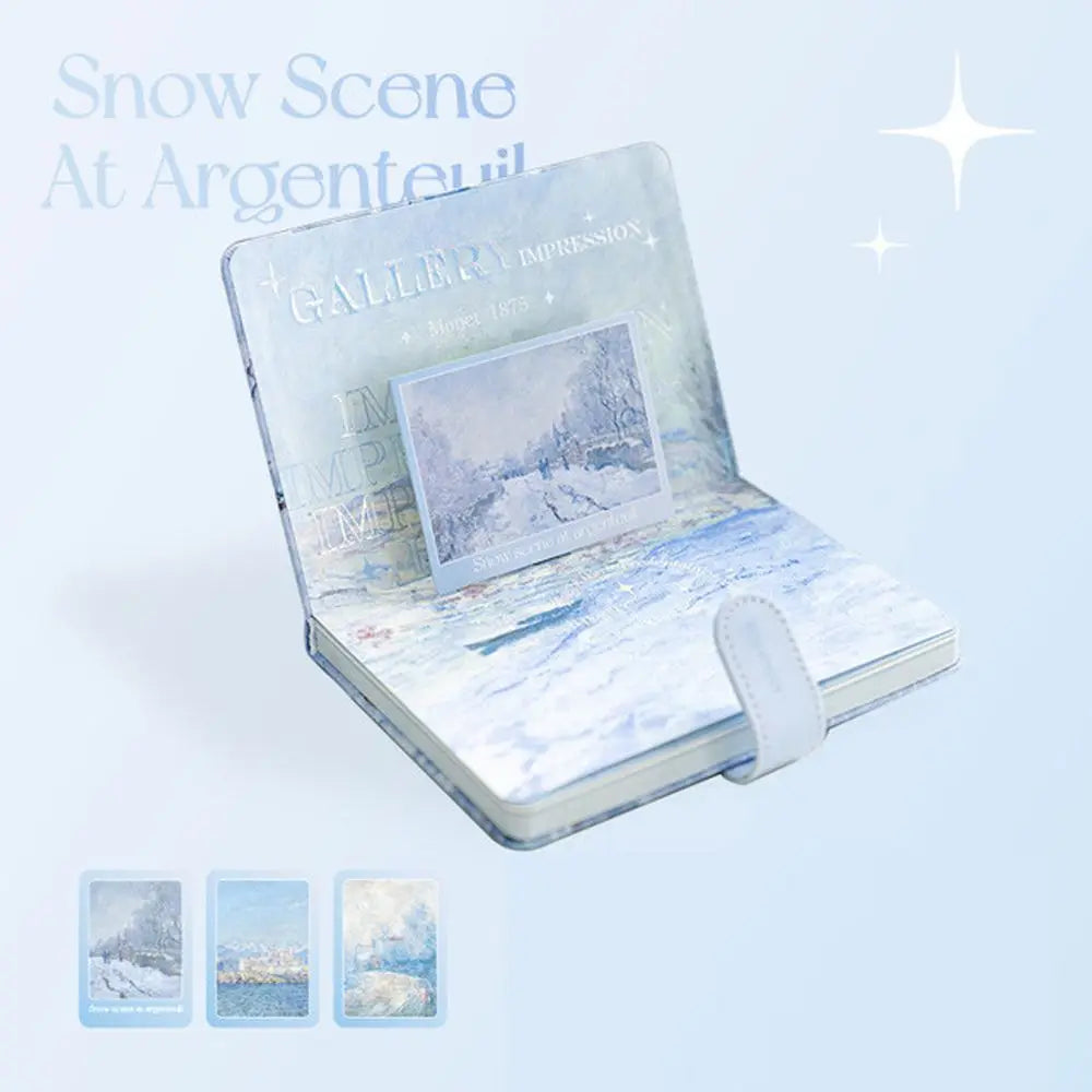 Office Supplies Oil Painting Landscape Magnetic Buckle School Stationery Scenery Notebook Handbook DIY Scrapbook Notepad