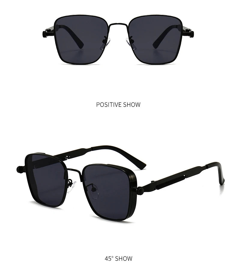 Men's Steampunk Sunglasses Personality Square Large Frame Men's Sunglasses Car sunglasses 8479