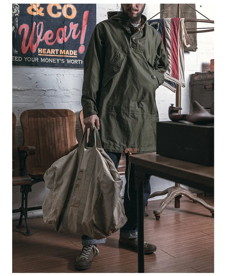 Bronson Army 10th Mountain Division Smock WWII Field Parka Mens Anorak Loose Fit