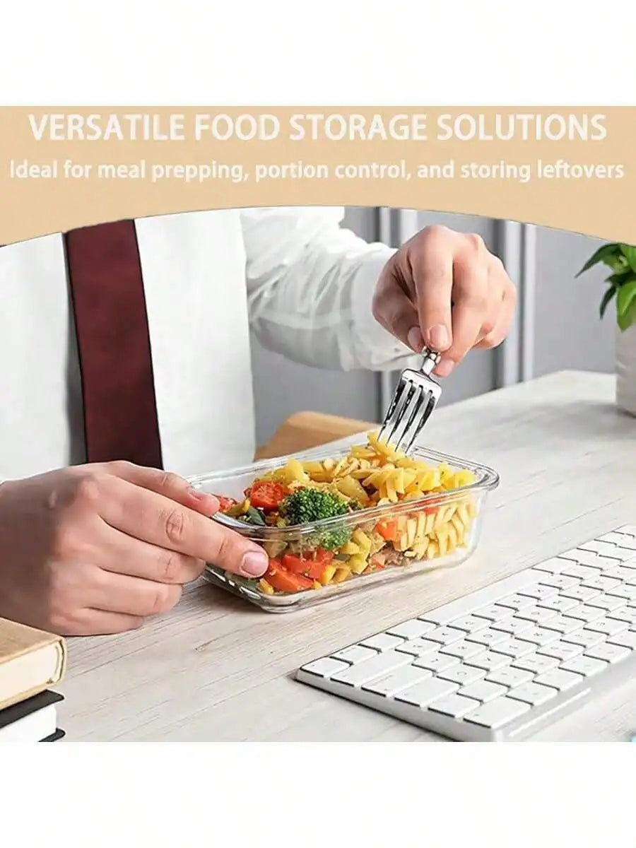 Glass Food Storage Container With Lid, For Meal Prep,Fridge And Dishwasher , Transparent For Storing Food, Salad, Fruit Etc.