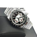 Luxury 39mm Rose gold Quartz Watch Men's Timing Sapphire Crystal VK63 Movement Calendar Luminous Blue Dial Stainless Steel Stra