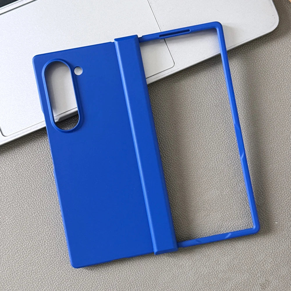 Luxury Matte Phone Case for Samsung Z Fold 6 5 4 3 5G Fold6 Fold5 Fold4 Fold3 Hinge Shockproof Protective Macaron Color PC Cover