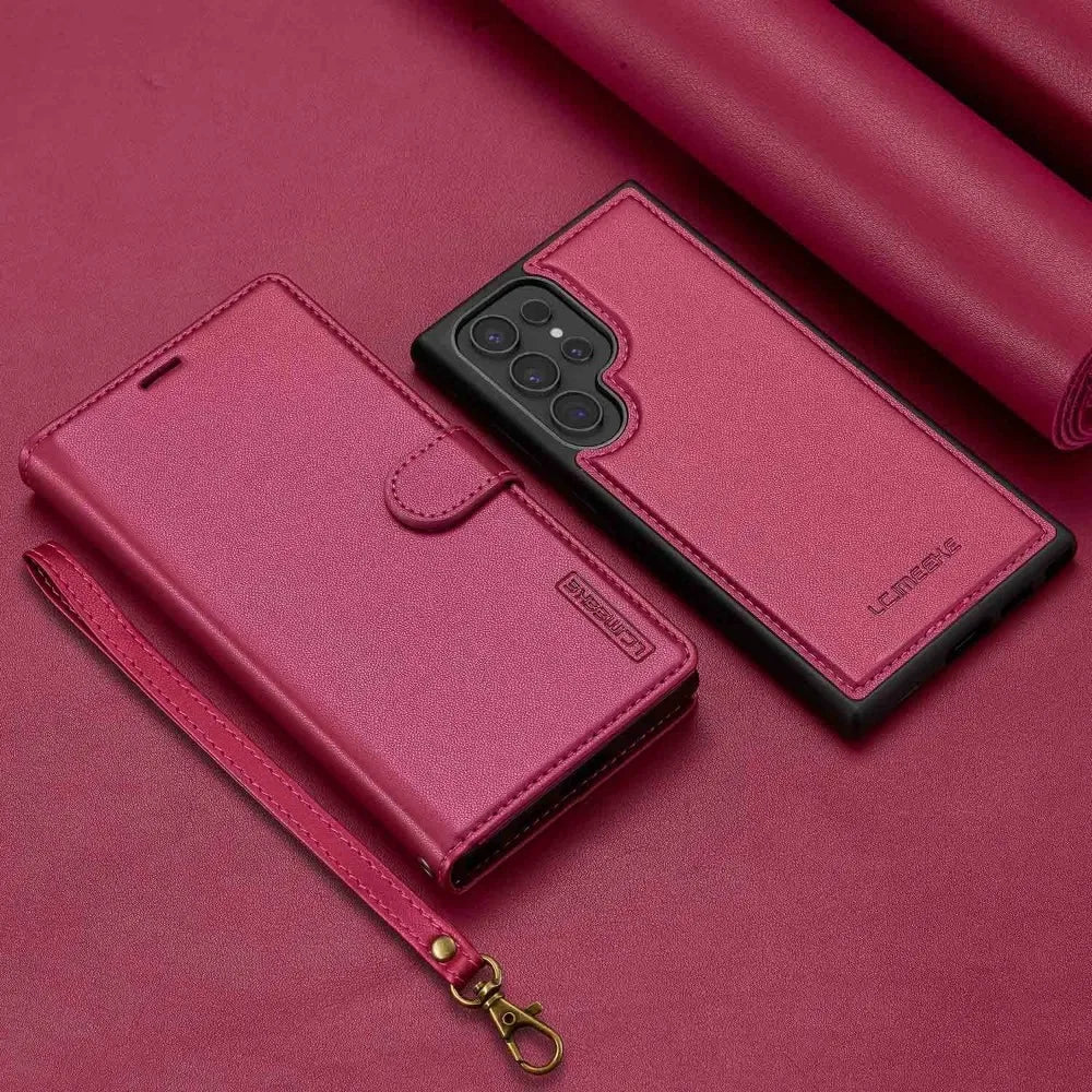 Detachable Wallet Case For Samsung Galaxy S25 Ultra S24 FE S23 + Plus Card Holder Kickstand Shockproof Wrist Strap Flip Cover