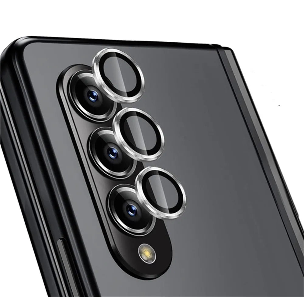For Samsung Galaxy Z Fold 6 5 4 5G Metal Camera Lens Ring Cover On Sumsung Z Fold 5 Zfold 4 Lens Tempered Glass Protective Film