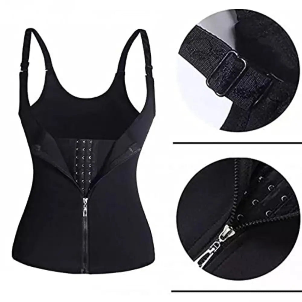 3 Row Buckle Body Shapers Vest Zipper Sleeveless Waist Cinching Corset Beauty Body Abdomen Waist Trainer Shapewear Streetwear