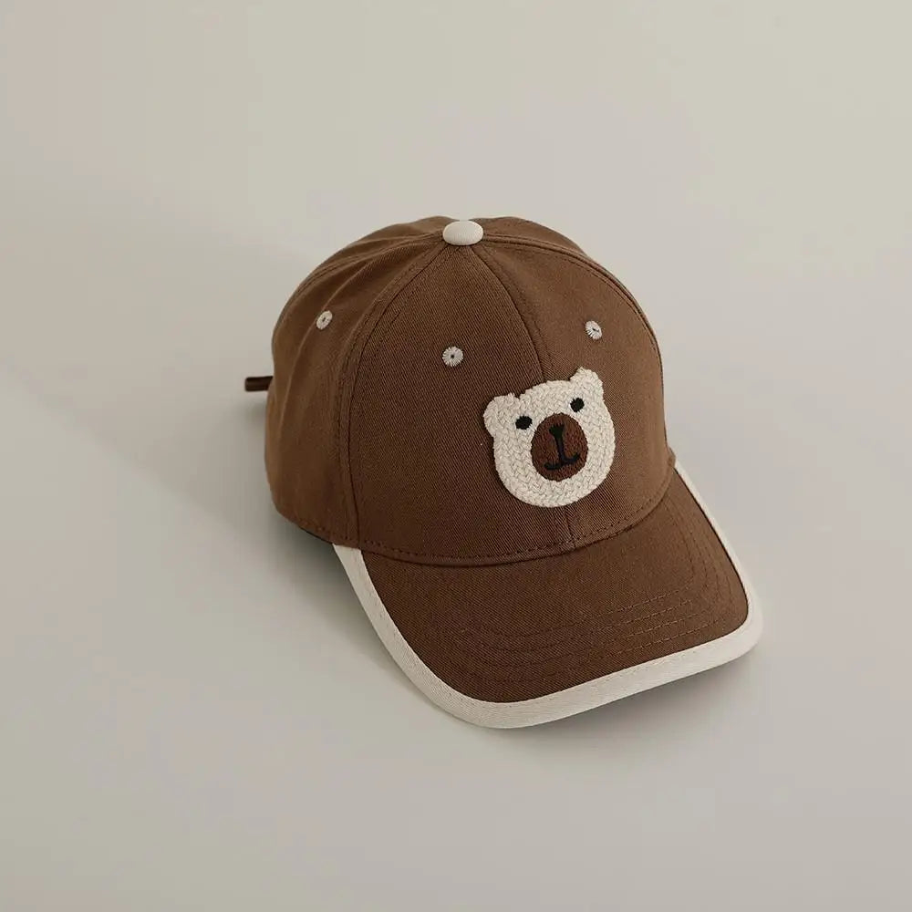 Handmade Knitted Cartoon Bear Baby Baseball Cap Fashion Children Peaked Caps Sunshine Sunscreen Boy Girl Sun Hat Kid Casual Hats