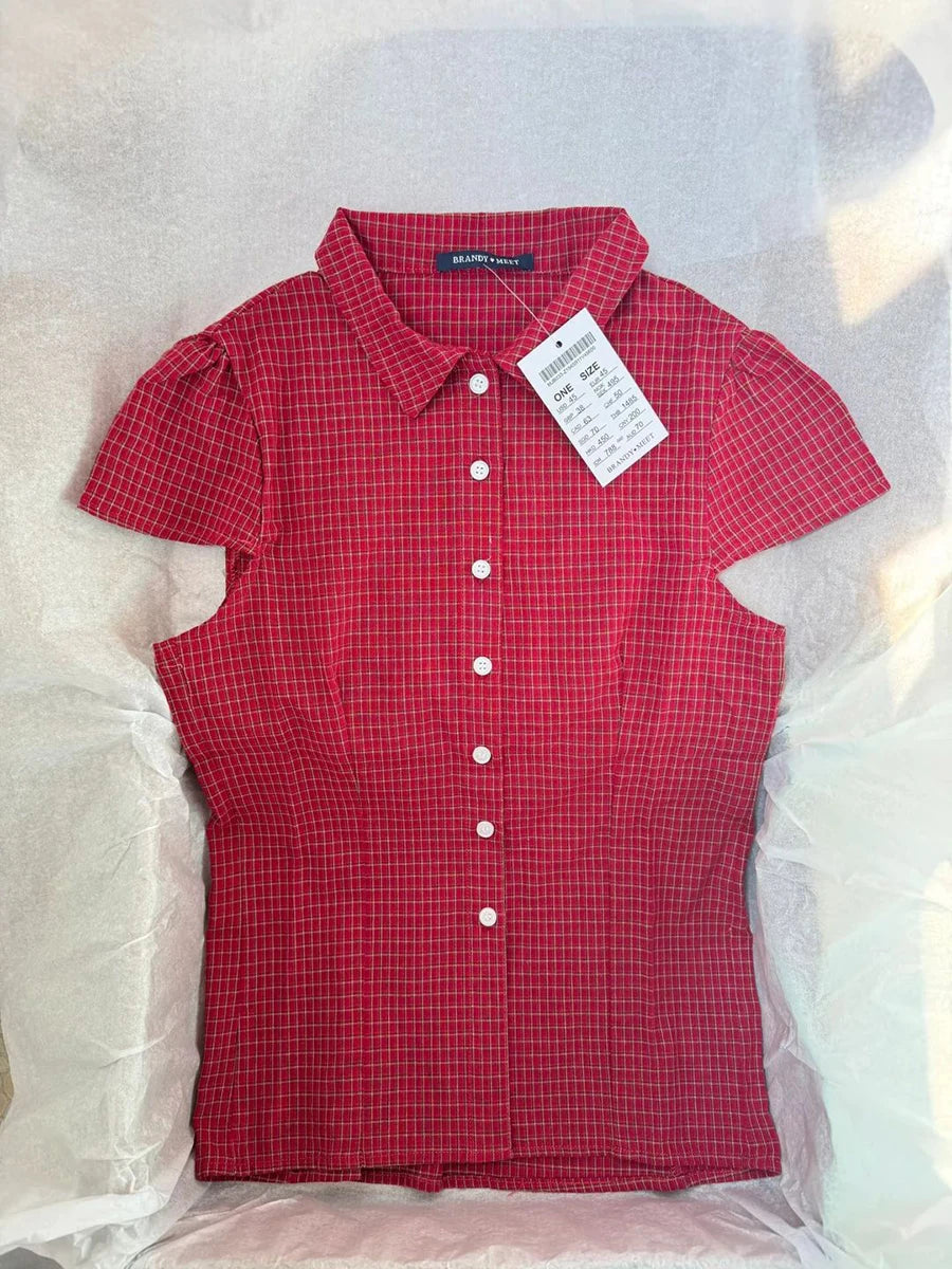 Back Lace-up White Blouse Women Peter Pan Collar Slim Short Sleeve Blouses Summer Casual Simple Sweet Chic Y2k Top Shirts Femme