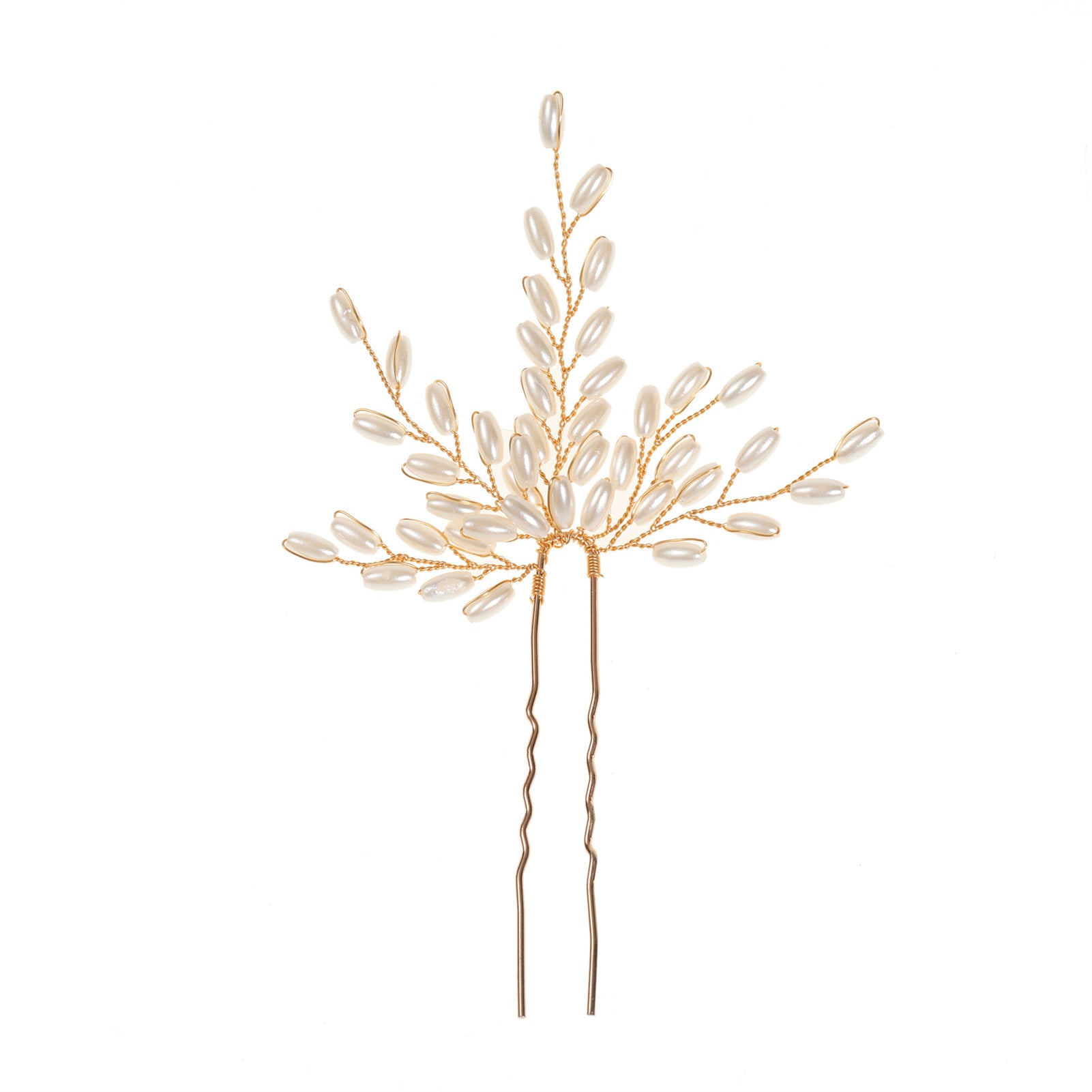Hairpins Clips U-shaped Handmade Pearls Wheat Ears Wedding Bridal Hair Accessories Girls Fairy Side Pins Bride Headpiece Jewelry