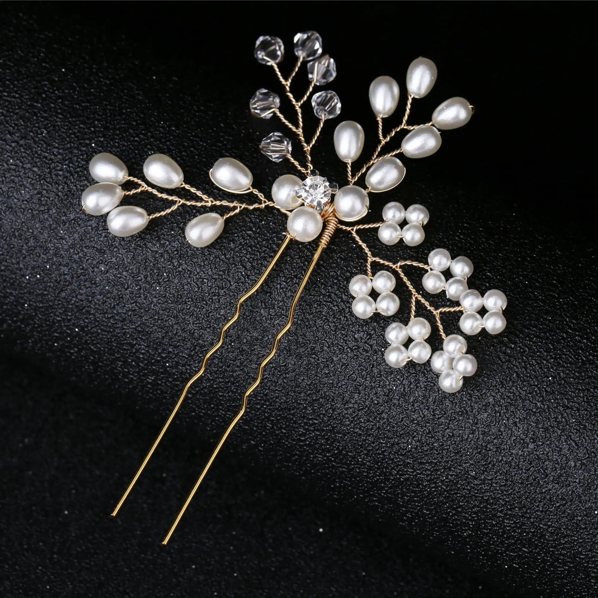 Bridal handmade pearl hairpins headpieces wedding dresses pin hair accessories for woman