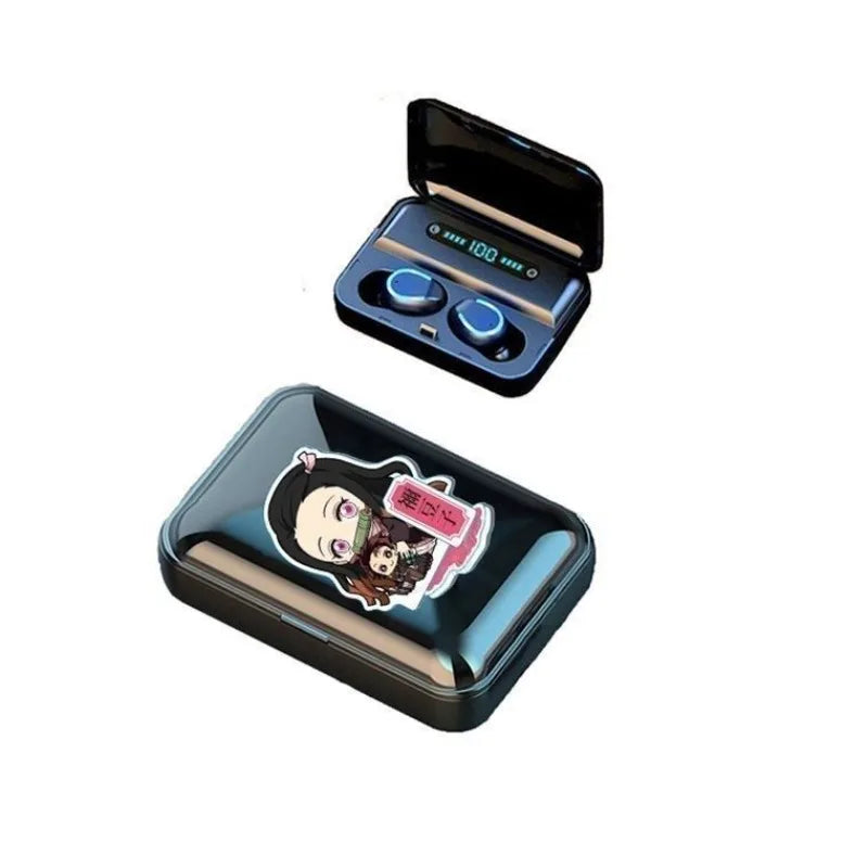 Demon Slayer Kamado Tanjirou Kamado Nezuko Cartoon Cute Bluetooth Headset Sports Fitness Convenient Wireless Charging Headset