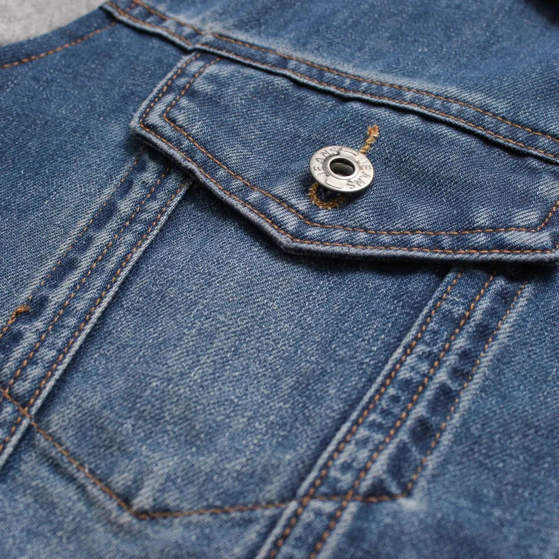 2024-2025 Fashionable Men's Korean Denim Slim Fit Top Men's Trendy Slim Fit Jacket Men's Casual Versatile Hooded Jacket