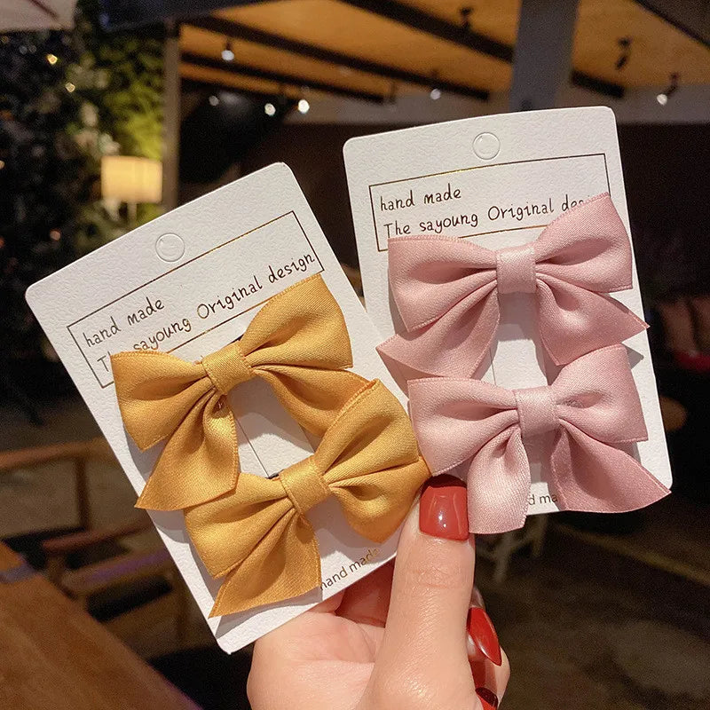 2 Piece Bow Hair Clip Elegant Flower Hair Clips For Kids Ladies Set Hairpin Hair Accessories Korean Style Bair Accessories