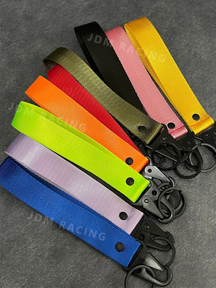 Fashion Solid Color Ribbon Keychain Lanyard Business Gift Key Chain Men Women Car Key Strap Waist Wallet KeyChains Keyrings