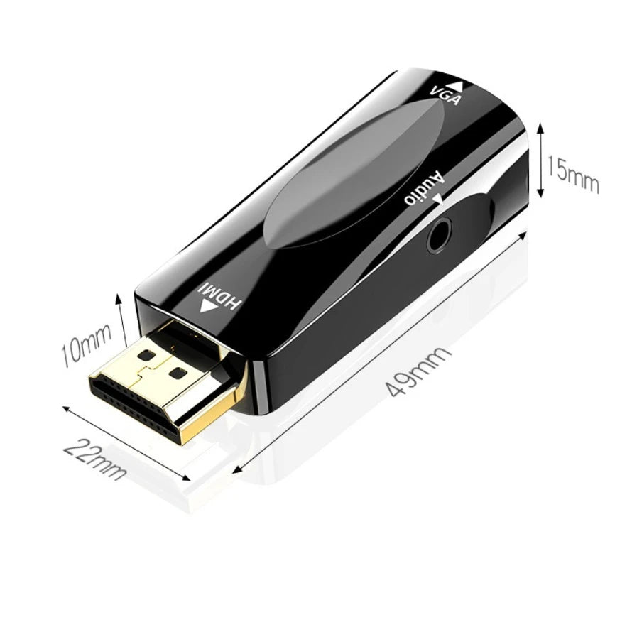 HDMI-compatible to VGA Converter 1080P HDMI-compatible To VGA + 3.5mm Jack Audio Output Adapter For PC Laptop Projector Monitor
