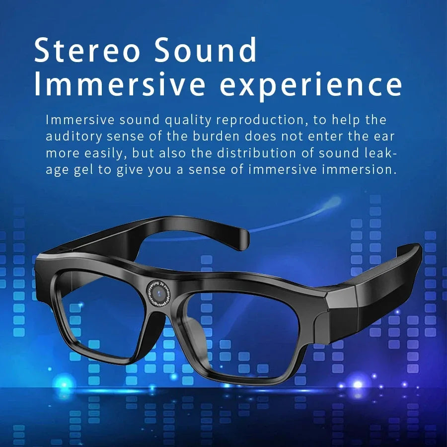 New 2K/4K High-definition Sports Camera Glasses for Video Recording Outdoor Sports Sunglasses with Bluetooth Call Smart Glasses