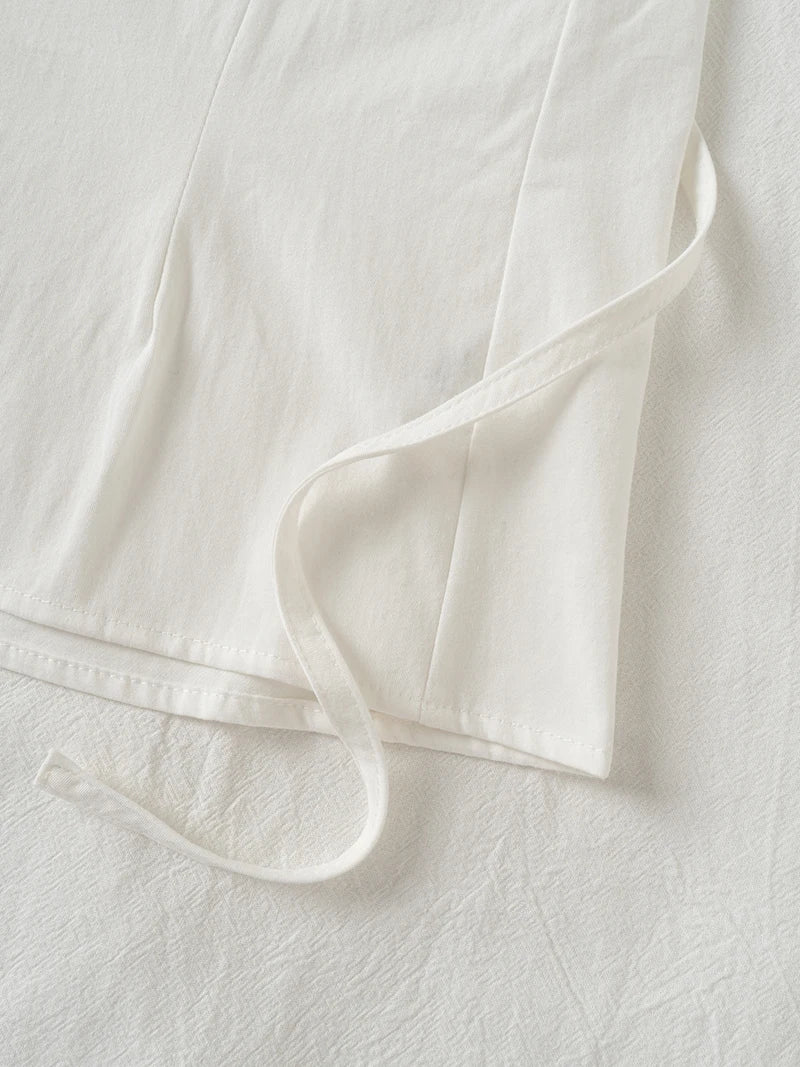 Back Lace-up White Blouse Women Peter Pan Collar Slim Short Sleeve Blouses Summer Casual Simple Sweet Chic Y2k Top Shirts Femme
