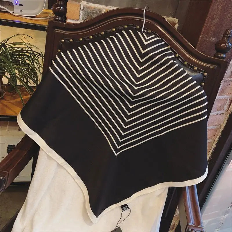 2026 new 90cm new striped women's professional square headscarf travel sunscreen scarf unique and chic accessories