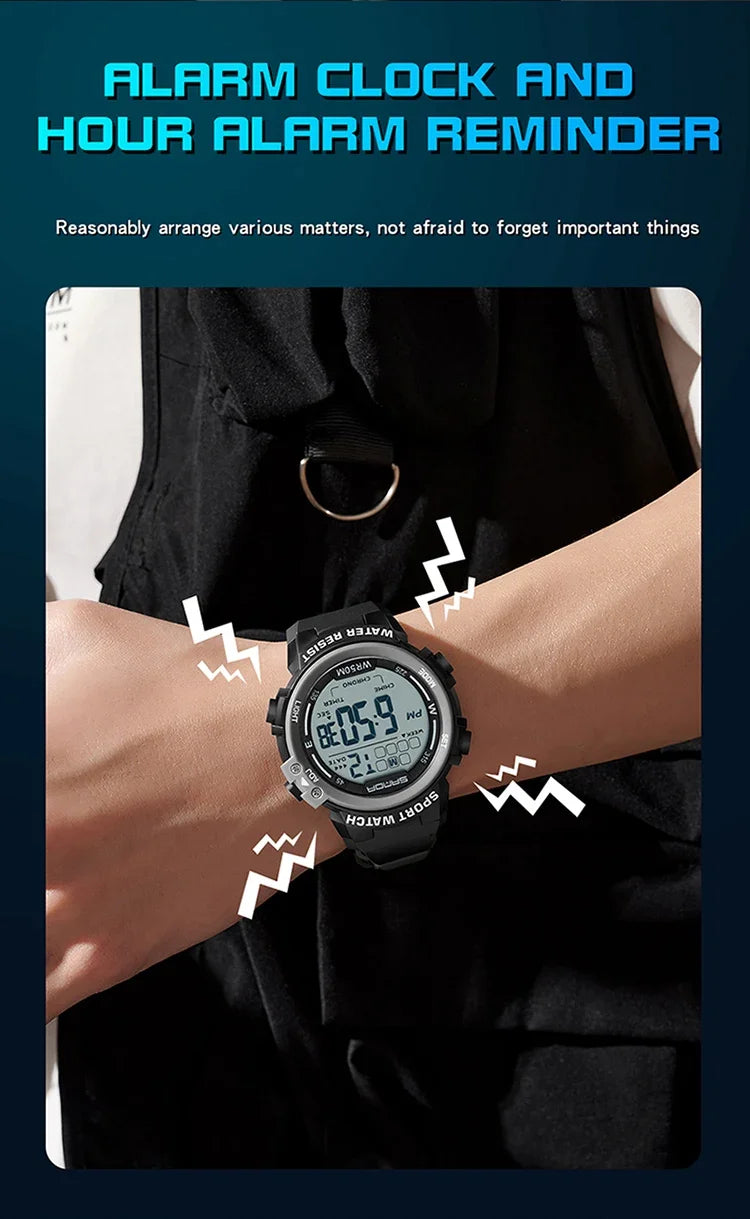 SANDA 2140 Watches Alarm Clock Chrono 5Bar Waterproof Digital Watch reloj hombre New Fashion Outdoor Sport Men Multifunction