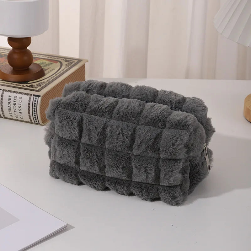 Office Supplies Zipper School Supplies Corduroy Pillow Plush Pencil Case Cosmetic Bag Storage Box Corduroy Makeup Bags