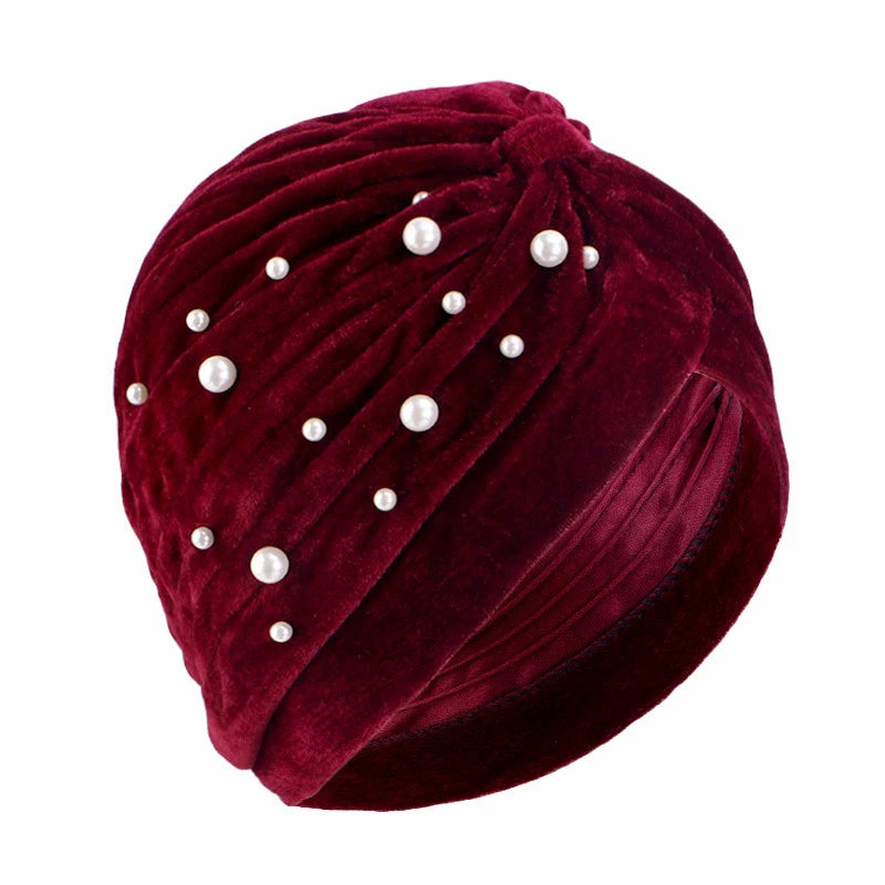 New Women Velvet Turban Hat Muslim Twist Solid Color Hijab Chemo Cap Head Wrap Headscarf Beanies Bonnet Headscarf Turbante Mujer