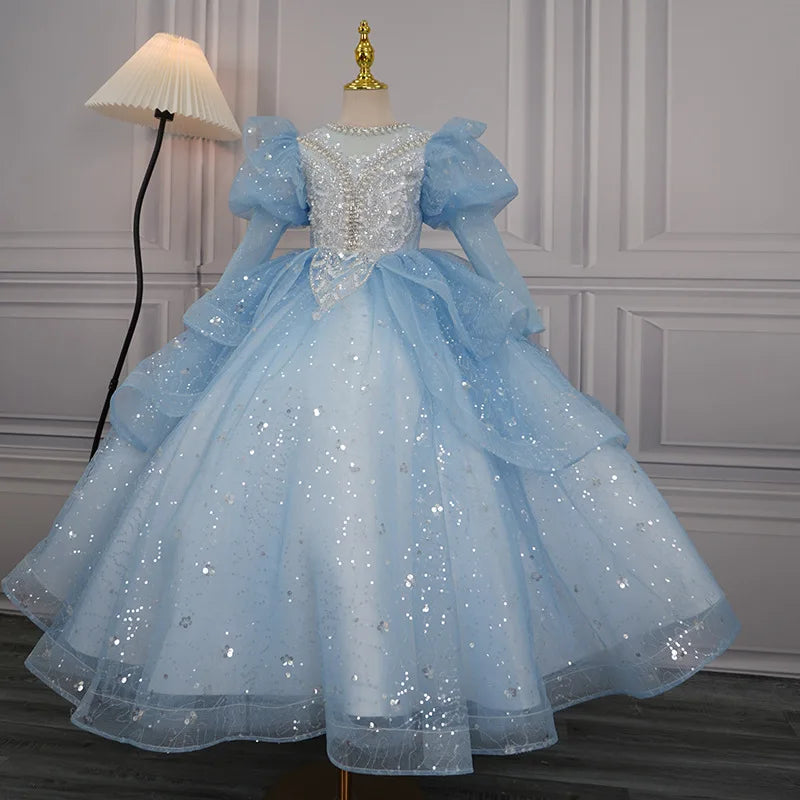 Children's Formal Dress Princess Dress High-end Birthday Girl Evening Dress Flower Girl Wedding Little Girl Piano Performance Dr