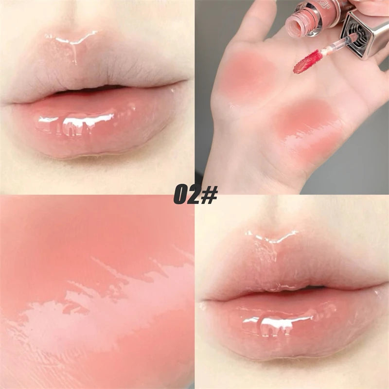 Mirror Water Lip Gloss Black Ice Cube Tube Moisturizing Long Lasting Liquid Lipstick Lipgloss Plump Up Lips Makeup Cosmetics