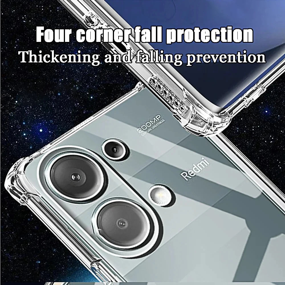 1.5MM Thick Shockproof Case For Xiaomi Redmi Note 13 Pro 4G Ultra Clear Case on For Redmi Note 13 Pro Plus 5G Back Cover