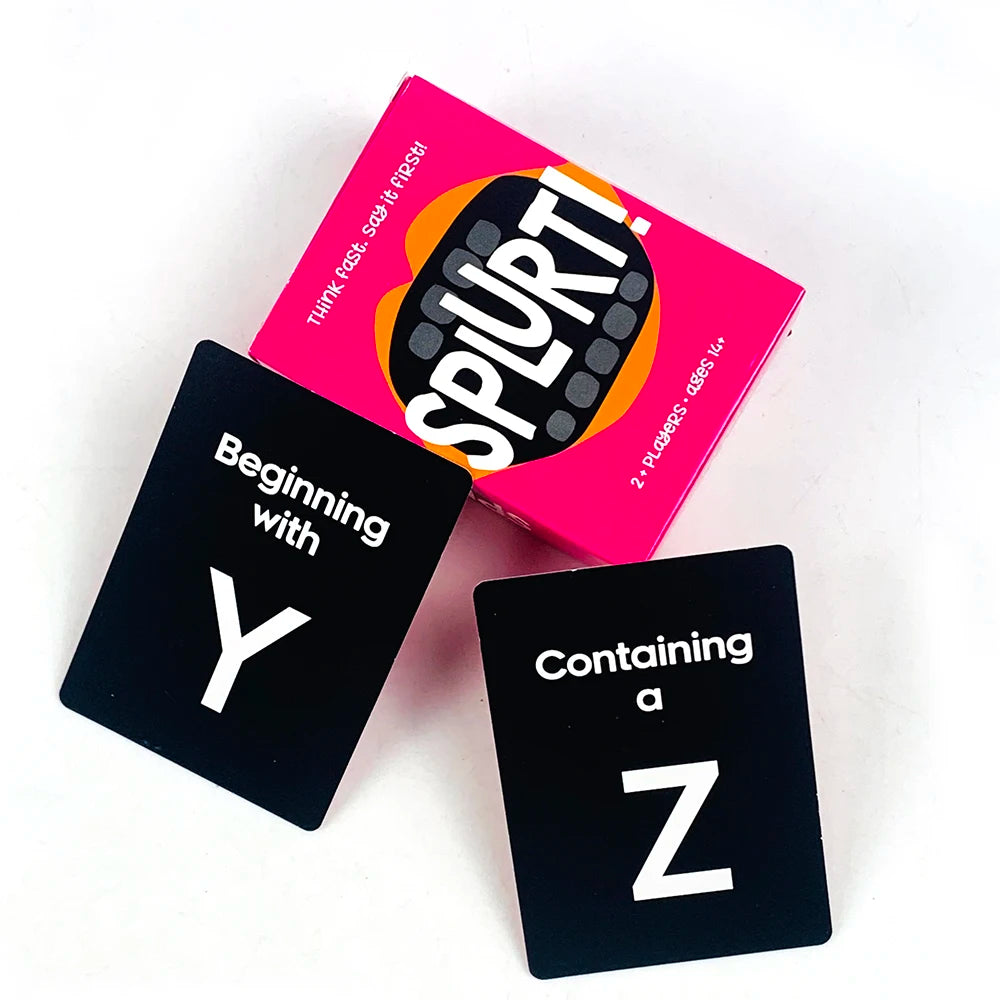 Splurt! Think Fast Say It First! Portable Party Card Travel Game Pink Board Game Birthday Gifts Family Gathering Game Cards