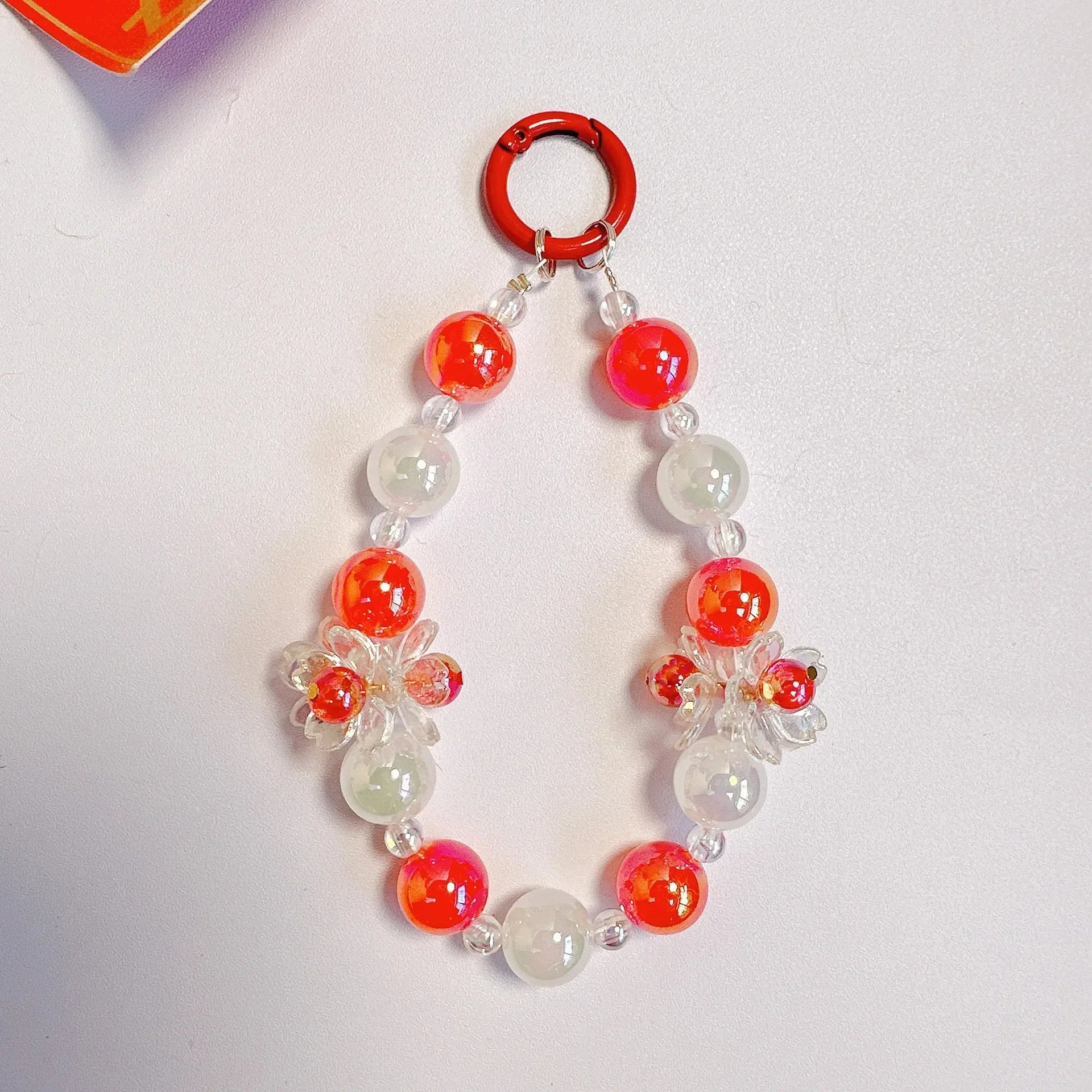 Acrylic Beads Keychain Phone Charm Women Girls Mobile Phone Chain Cellphone Strap Anti-lost Lanyard Beaded Hanging Rope Jewelry