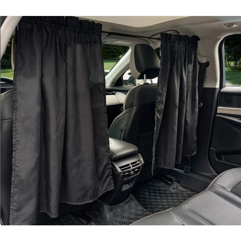 1pcs 140cm * 70cm Car Front and Rear Partition Curtains Privacy Four Season Universal Push Pull Type Sunscreen Insulation Simple