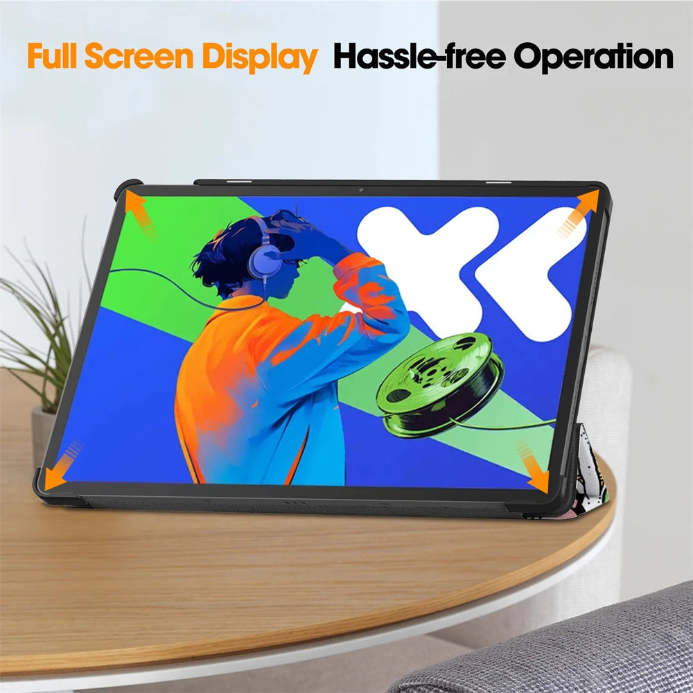 For Lenovo Xiaoxin Pad Pro 12.7 2025 Case Tri-Folding PU Leather Stand Tablet Cover for Xiaoxin Pad Pro 12.7 Inch 2025 TB-375FC