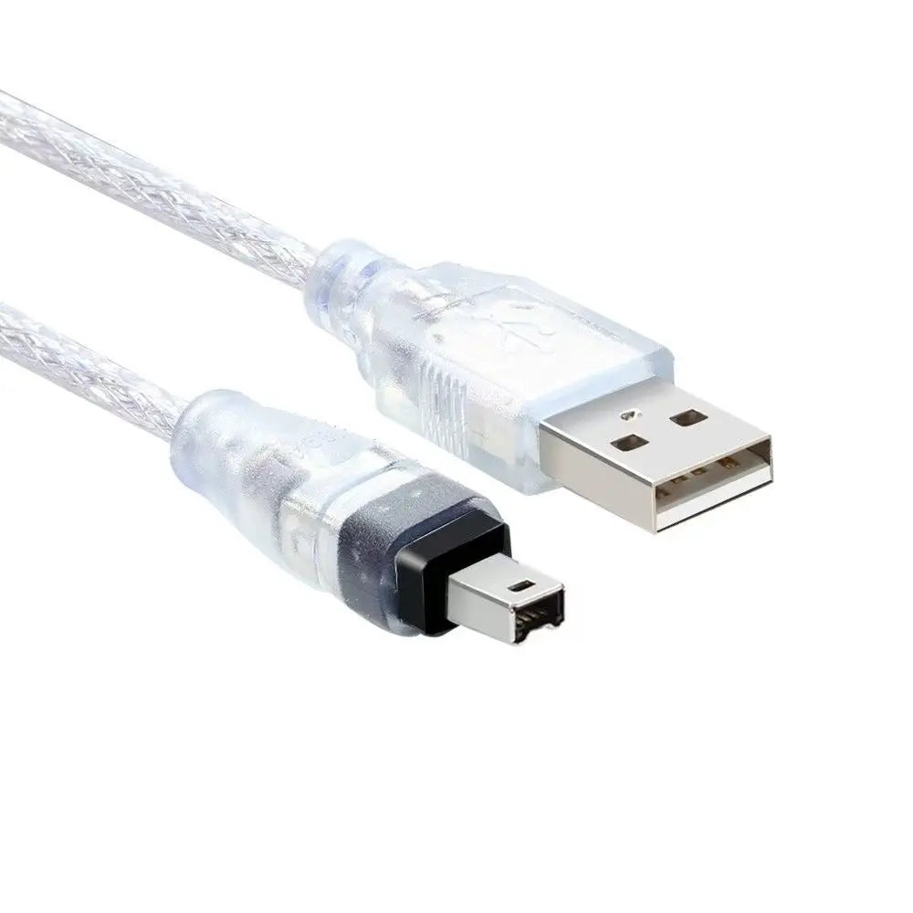 FireWire 1394 to USB Data Cable IEEE 1394 4 Pin to USB Mini Plug Firewire for MINI DV HDV camcorder to Edit for DV   PC Camera