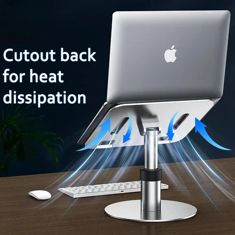 Oatsbasf Metal Laptop Stand Holder Height Adjustable Portable Laptop Table Stand 360° Rotation Desk Reading Holder for 12-17"