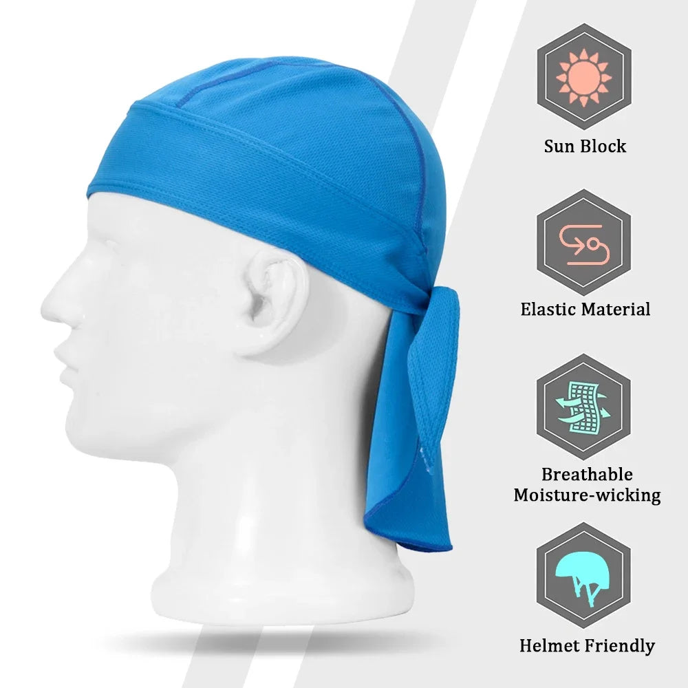 Quick Drying Cycling Cap Sunscreen Anti Sweat Headscarf Cap Men Women Bandanas Pirate Brimless Hat for MTB Running Outdoor Sport