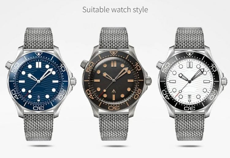 For Omega Flawless Watch Strap Replace Original Haima 3000 Milan 007 Mesh Stainless Steel Woven Men's 20mm Watchband