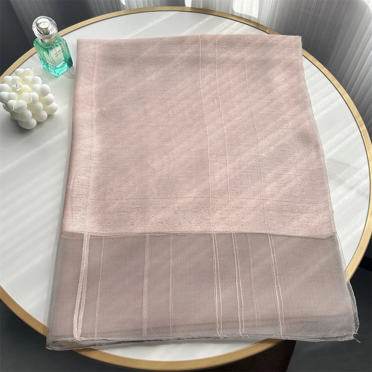 New Design Luxury Brand Women Foulard Plaid Frame Silk Solid Scarf Elegant Shawl Long Wrap Sunscreen