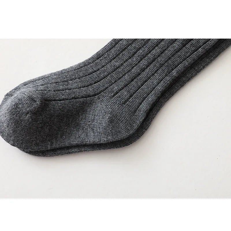 New Fashion Solid Baby Boys Girls Knee High Long Socks Cotton Breathable Stripe Soft Kids Sock Children School Uniform Socks