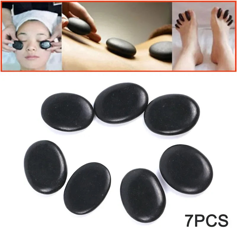 7Pcs Beauty Stones Massage Spa Rock Basalt Stone Lava Natural Energy Massage Stone Hot Sale Healthy Beauty Tool