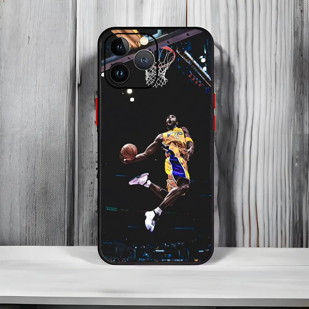 Basketball Fan K-Kobe Bryant Phone Case Black Matte Thin Anti-collision Phone Case For IPhone17 16 15 14 ProMax
