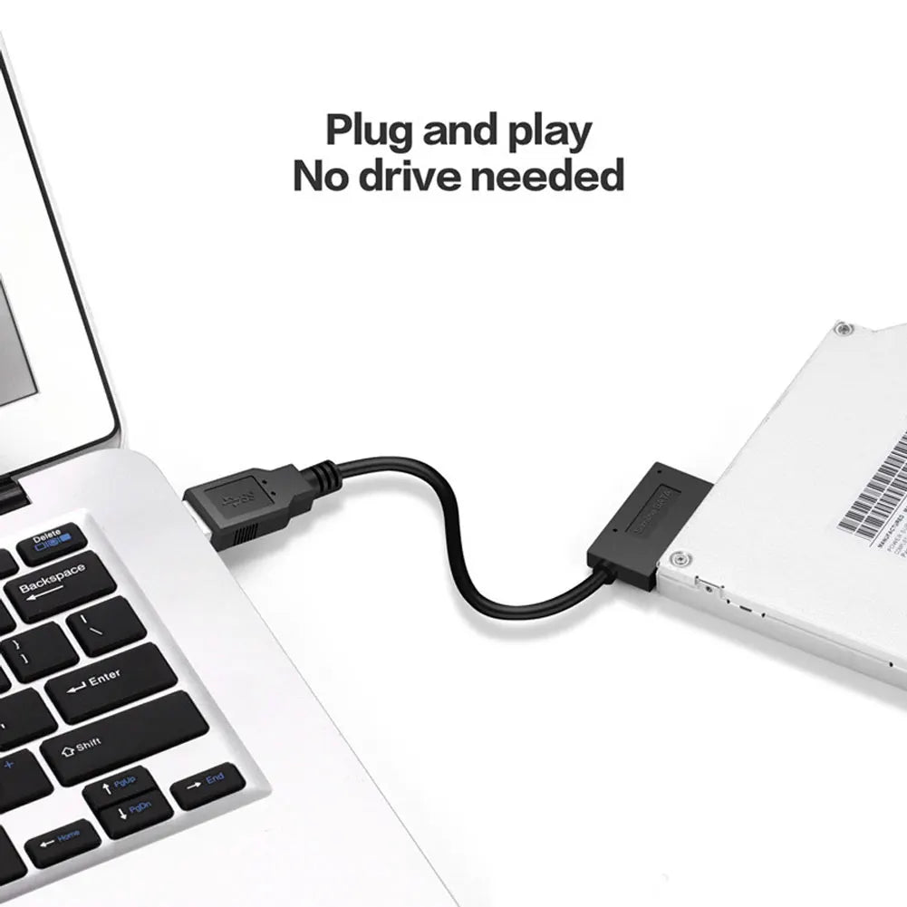 USB3.0 to Mini Sata II 7+6 13Pin Adapter SATA Converter Cable for Laptop CD/DVD ROM Slimline Drive USB 3.0 SATA Hard Drive Cable