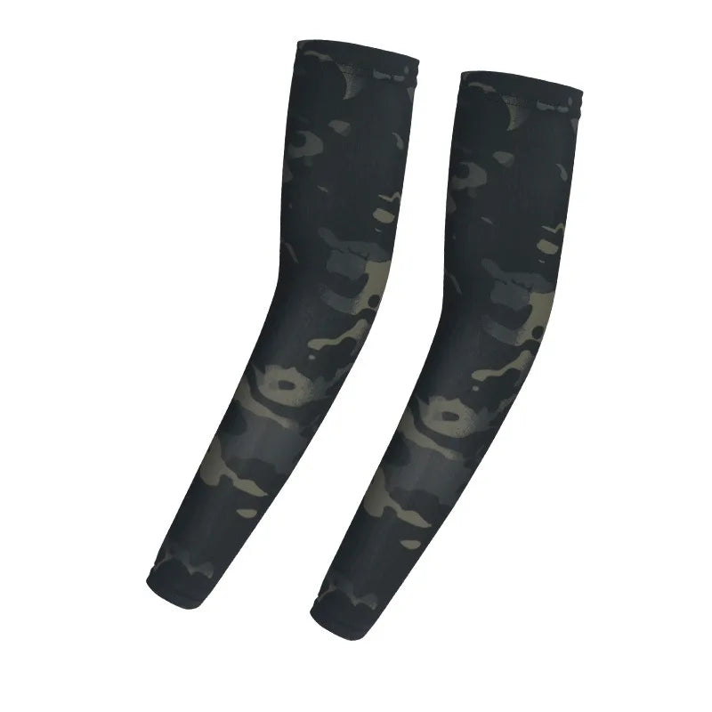 Sunscreen Camouflage Ice Silk Sleeves for Summer Outdoor Tactical Arm Protection, Suitable for Men and Women for Cycling,